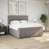  Krevet s oprugama i madracem smeđesivi 200x200 cm od tkanine | shoptok.hr