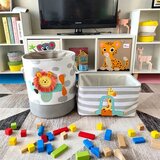 Kinder Home Koš za igračke, odjeću i pranje, sklopivi, s udobnim ručkama, za dječju sobu, spavaću sobu i dnevni boravak - lavić | shoptok.hr