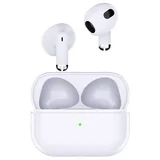 Brezžične slušalke Bluetooth, polnilna škatla z upravljanjem na dotik in 4-urno avtonomijo, minipodi Swissten - beli, (5000228711)