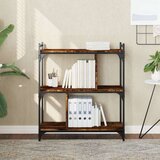  Knjižna omara 3-nadstropna dimljen hrast 76x32x88 cm inž. les, (20978358) | Shoptok.si