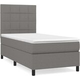  Box spring postelja z vzmetnico temno siva 80x200 cm blago, (20790929) | Shoptok.si