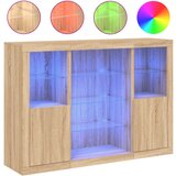 vidaXL Komoda z LED lučkami 3 kosi sonoma hrast inženirski les, (21010439) | Shoptok.si