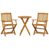  3-dijelni sklopivi bistro set od masivnog bagremovog drva | shoptok.hr