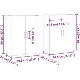  Zidni ormarići 2 kom siva boja betona 69 5 x 34 x 90 cm | shoptok.hr