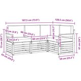  Set vanjskih sofa 4 pcs Bijela i antracit 187,5 x 128,5 x 73 cm | Shoptok.si
