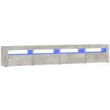 Maison Chic TV omarica - TV stojalo - Televizijska omarica z LED lučkami betonsko siva 240x35x40 cm, (21700507) Cene