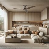  ZEVENTI - Plafonski ventilator SPELLO Wi-Fi Tuya hrom/hrast + daljinski upravljač | Eponuda.com