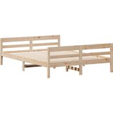 vidaXL Okvir za krevet s uzglavljem 120 x 200 cm od masivne borovine | shoptok.hr