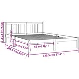  Okvir za krevet od masivnog drva sivi 140 x 200 cm | shoptok.hr