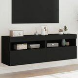  The Living Store Stenske TV omarice z LED lučkami 2 kosa črna 60x30x40 cm - TV Stenska Omarica, (21555875) Cene