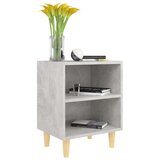  Noćni ormarići s drvenim nogama 2 kom boja betona 40x30x50 cm | shoptok.hr