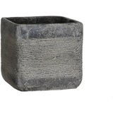 x Okrasni cvetlični lonec Kane (15,5 x 15,5 x 15 cm, imitacija cementa, siva) | Shoptok.si