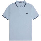 Fred Perry Twin Tipped Polo Shirt Light Smoke/Petrol Blue/Navy Plava u