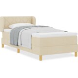 Box Spring Krevet s madracem u krem boji 90x200 cm Tkanina | shoptok.hr