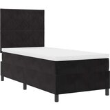 vidaXL Postelja z vzmetnico Črna 100x200 cm Žamet | Shoptok.si