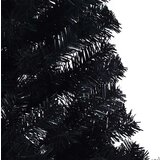 vidaXL Umjetno predsvijetljeno božićno drvce Crna 180 cm PVC | shoptok.hr