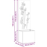 vidaXL Vrtni Sadič s Dekorativnom Pločom Srebrna 50 x 140 cm | shoptok.hr