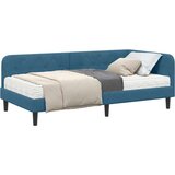  Kutni okvir kreveta s madracem Plava 90 x 190 cm Baršun | shoptok.hr