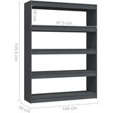 Ormarić za knjige / pregrada sivi 100x30x103 cm borovina | shoptok.hr