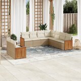 vidaXL 9-dijelni set vrtnih sofa s jastucima bež od poliratana | shoptok.hr