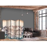  Paravan - Turbulent Ocean - High Waves in Brown And Navy Colors on a Beige Background in Vintage Style 225x172 Jednostrani Cijene