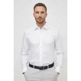 Boss Bombažna srajca moška, bela barva