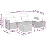 vidaXL Vrtna garnitura - 6-dijelni set vrtnih sofa s jastucima crni od poliratana - Crna sa spremištem 6 | shoptok.hr
