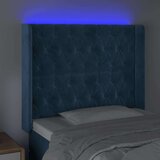  Posteljno vzglavje temno modro 93x16x118/128 cm žamet, (20933917) | Shoptok.si