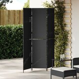 vidaXL Delilec prostora 3 panele zložljiv črn 146x180 cm poli ratan | Shoptok.si