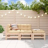 Maison Chic Seti vrtnega pohištva - Vrtna garnitura - Vrtni pohištvo set 3-delna z blazinami trden les, (21811133) | Shoptok.si