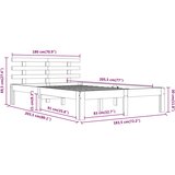  Okvir za krevet od masivnog drva 180 x 200 cm veliki bračni | shoptok.hr