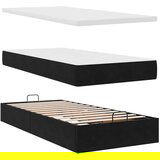  Otomanski okvir kreveta s madracima crni 90x190cm baršunasti | shoptok.hr