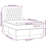  Box spring postelja z vzmetnico LED črna 120x200 cm blago, (20790724) | Shoptok.si