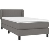  Box spring postelja z vzmetnico temno siva 90x200 cm blago, (20789908) | Shoptok.si
