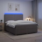  LED okvir za krevet s madracem Sivosmeđa 140 x 190 cm Tkanina | shoptok.hr