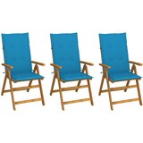 Maison Chic zložljivi vrtni stoli - stol za vrti 3 kosi z blazinami trden akacijev les JS2818, (21876540) | Shoptok.si