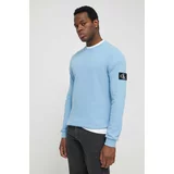 Calvin Klein Jeans Bombažen pulover bež barva