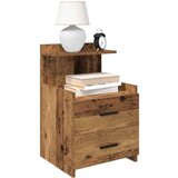 vidaXL Noćni ormarić s 2 ladice staro drvo 40x36,5x62 cm | shoptok.hr