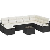 vidaXL 9-delna vrtna sofa s blazinami črna poli ratan, 2-sedežna vrtna sofa s shranjevanjem in blazinami črna poli ratan | Shoptok.si