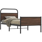 vidaXL Posteljni okvir brez vzmetnice 100x200 cm rjav hrast inž. les Cene