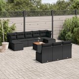 vidaXL 11-dijelni set vrtnih sofa od poliratana s jastucima crni | shoptok.hr