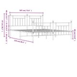  Metalni okvir kreveta uzglavlje i podnožje bijeli 183x213 cm | shoptok.hr