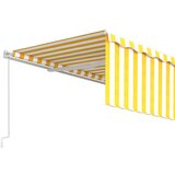 vidaXL Tenda na ručno uvlačenje s roletom 5 x 3 m žuto-bijela | shoptok.hr