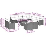  14-dijelni set vrtnih sofa s jastucima poliratan crni | shoptok.hr