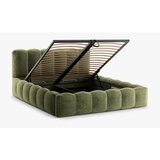 Micadoni Home Zeleni tapecirani bračni krevet s prostorom za odlaganje s podnicom 200x200 cm Lupine – | shoptok.hr