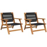  Vrtni namještaj 2 pcs Crna 67 x 76 x 73 cm Čvrsto drvo akacije | shoptok.hr
