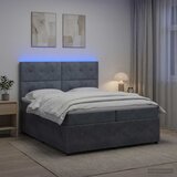  LED okvir za krevet s madracem Tamnosiva 200 x 200 cm Baršun | shoptok.hr