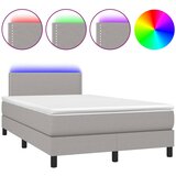  Krevet box spring s madracem LED svjetlosivi 120x200 cm tkanina | shoptok.hr