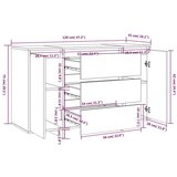  Komoda s 3 ladice crna 120 x 41 x 75 cm od iverice | shoptok.hr