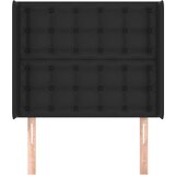  Uzglavlje s ušima crni 83x16x118/128 cm od umjetne kože | shoptok.hr